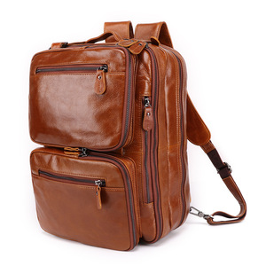 Dujiang Genuine Leather Men's <b>Briefcase</b> Dark Brown Multi-Functional Business Travel Bag - Product Image 5