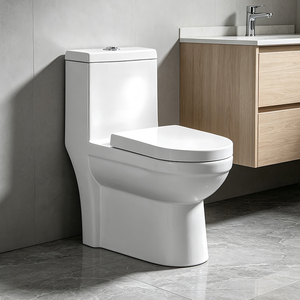 <span class=keywords><strong>WC</strong></span> monobloc en céramique sur pied avec siphon à jet, double chasse économisant l'eau, certifié CE, fournisseur d'usine, personnalisable OEM - Product Image 1