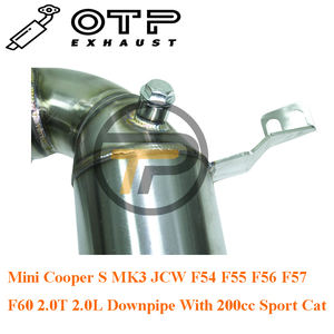 Tuyau d'<span class=keywords><strong>échappement</strong></span> OTP en acier inoxydable SUS304 <span class=keywords><strong>Mini</strong></span> <span class=keywords><strong>Cooper</strong></span> <span class=keywords><strong>S</strong></span> MK3 JCW F54 F55 <span class=keywords><strong>F56</strong></span> F57 F60 2.0T 2.0L tuyau de descente avec 200cc Sport Cat - Product Image 4