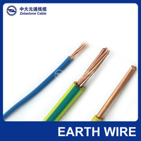 Cable eléctrico de puesta a tierra para el hogar, conductor de cobre sólido, funda de PVC, estándar de calidad, cable