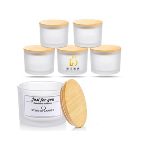 Récipients pour bougies <span class=keywords><strong>à</strong></span> 3 mèches avec couvercle en bambou Grand pot <span class=keywords><strong>à</strong></span> bougie en verre transparent <span class=keywords><strong>à</strong></span> large bouche - Product Image 6