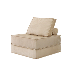 โซฟาแบบถอดประกอบได้ รุ่น Hermetic Vacuum Pack Boneless Sofa Cube ขนาดเดี่ยว แบบแยกส่วน ผ้ากำมะหยี่ลายริบแนวตั้ง - Product Image 3