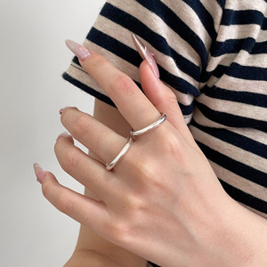 Anillo Geométrico de Plata de Ley S925 Yinruitai para Mujer, Estilo Abierto, Uso Diario - Product Image 3
