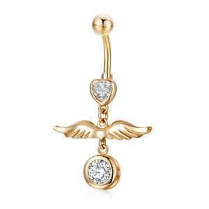 Ailes d'<span class=keywords><strong>Ange</strong></span> Anneaux de <span class=keywords><strong>Nombril</strong></span> Zircon <span class=keywords><strong>Piercing</strong></span> Bijoux Anneau <span class=keywords><strong>Nombril</strong></span> Nail Fashion Body Jewelry - Product Image 3