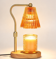 Lampe chauffe-cire rouge avec minuterie, variateur d'intensité et hauteur réglable, Cadeaux Fête des Mères, Chauffe-cire électrique, Décoration vintage pour la maison