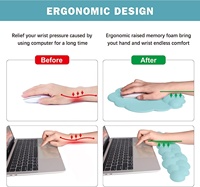 Tapis de bureau en mousse à mémoire de forme avec logo personnalisé Tapis de clavier en gel et tapis de souris de jeu avec repose-poignet pour PC Ensemble de tapis de souris pour bureau à domicile