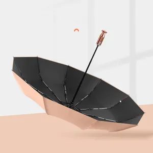 Xiaomi-parapluie pare-soleil automatique de luxe, à 3 plis, 4x24 pouces, 10 plis, protection solaire en or titane avec poignée en métal en or