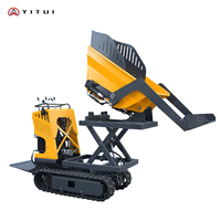 Mini-dumper à chenilles à prix d'usine avec capacité de chargement optionnelle de 1 tonne, pour le transport de matériaux de terrassement