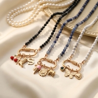 Collier porte-breloque à anneau à ressort avec logo personnalisé, faible MOQ, vente en gros usine, créez votre propre collier en pierre, bijoux personnalisés