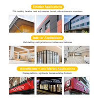 Panneau en aluminium Alucobond, plaque ACP, design personnalisé, panneau ACM, matériau de revêtement mural extérieur commercial