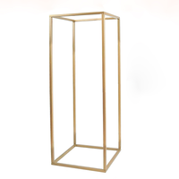 Grand support de colonne de Table rectangulaire en métal doré Vases géométriques support de fleurs décoration de centres de Table de mariage