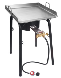 ポータブルLPGガス屋外ストーブシングルバーナー高圧20PSI減圧弁鋳鉄グリルキャンプ用 - Product Image 2
