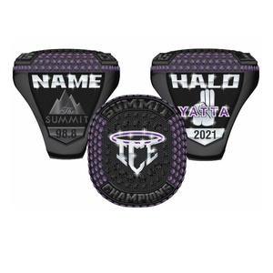 แหวนแชมป์กีฬาดีไซน์รูปหัวใจเคลือบทองคำสีกุหลาบพร้อมโลโก้สั่งทำส่วนตัว - Product Image 3