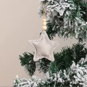 Ornements en velours colorés suspendus pour arbres de Noël, étoile en peluche personnalisée, boule de Noël rétro pour la décoration de fête - Product Image 5