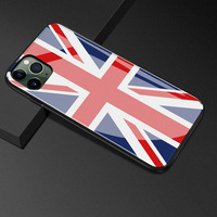 Coque de téléphone en verre trempé et TPU à motif drapeau national créatif, très vendue, pour iPhone 15 16 17 18 Pro Max