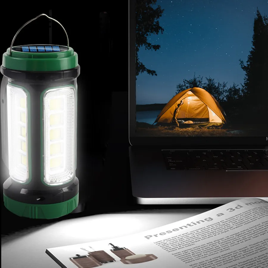 Direct Factory Price Multifunctional Portable Outdoor Camping Lantern Solar Led Search Light