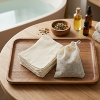 Sacs de bain réutilisables DIY personnalisés 10x15cm, grands sachets de thé aux herbes, pochette en coton mousseline pour le rangement
