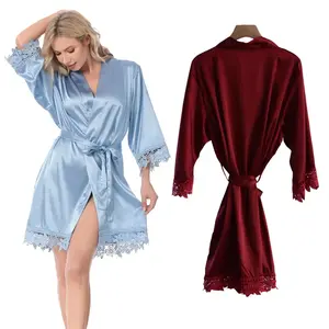 Robes de <span class=keywords><strong>demoiselle</strong></span> <span class=keywords><strong>d</strong></span>'<span class=keywords><strong>honneur</strong></span> en dentelle satinée colorée Robes de mariage thermiques pour femmes pour les saisons <span class=keywords><strong>d</strong></span>'été et de printemps - Product Image 5