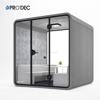 Cabine téléphonique grise modulaire de taille commerciale, design d'usine