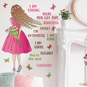 <span class=keywords><strong>Frases</strong></span> inspiradoras en inglés creativas y pegatina de <span class=keywords><strong>pared</strong></span> para niña, fondo de <span class=keywords><strong>pared</strong></span> para habitación de niña, pegatinas decorativas simples - Product Image 3