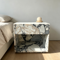 Table d'appoint en marbre naturel de style européen moderne, table basse en marbre avec tiroir, meubles de salon, tables de chevet