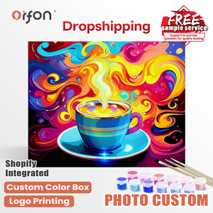 ORFON Dropshipping Kit de Pintura por Números de Taza de Café Psicodélica y Colorida - Arte Vibrante Pop Art de Café <span class=keywords><strong>para</strong></span> Decoración del Hogar y Manualidades DIY - Product Image 1