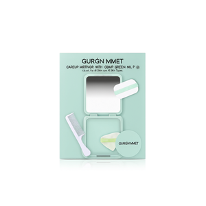 GURGN MMET <b>Makeup</b> Mirror With Comb And Puff Mint Green <b>Compact</b> For Daily Skin Care All Skin Types - Product Image 2