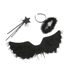 Angel Wings e Halo Adult Feather Angel Wings Costume White Feather para Crianças Mulheres Meninas Halloween Cosplay Costumes