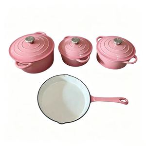 Set di Pentole da <span class=keywords><strong>Cucina</strong></span> <span class=keywords><strong>in</strong></span> <span class=keywords><strong>Ghisa</strong></span> Blu Cielo 4 Pezzi Personalizzato di Alta Qualità Antiaderente - Product Image 4