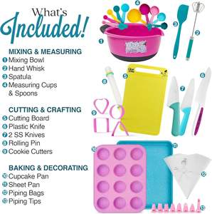 Ensemble <span class=keywords><strong>de</strong></span> couteaux sûrs pour enfants véritables fournitures <span class=keywords><strong>de</strong></span> cuisson pour débutants casseroles antiadhésives <span class=keywords><strong>livre</strong></span> <span class=keywords><strong>de</strong></span> cuisine pour enfants meilleur cadeau <span class=keywords><strong>de</strong></span> cuisson - Product Image 3