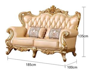 European Modern Luxury Sectional <b>Sofa</b> <b>Set</b> <b>3</b> Seater Genuine Leather Royal Elegant Design for Living Room - Product Image 5