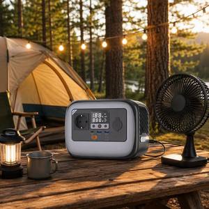 เครื่องกำเนิดไฟฟ้าพลังงานแสงอาทิตย์ 300W พร้อมหน้าจอ LCD ช่อง USB-C PD 3.0 ช่อง USB คู่ 12V ไฟ LED สำหรับกรณีฉุกเฉิน ใช้ในบ้านและตั้งแคมป์ - Product Image 3