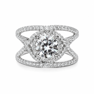 Anello Rotondo Multistrato con Zirconi Intrecciati per Donne, Gioiello da Dito con Micro Pavé per Matrimonio - Product Image 1