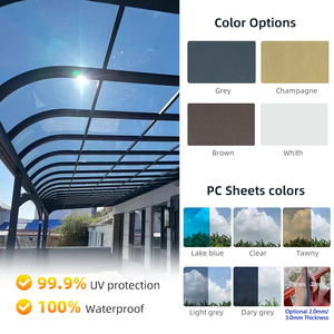 3x3m 3x4m 3x5m 3x6m Maison Jardin Auvent Moderne en Aluminium Extérieur Protection UV Couverture <span class=keywords><strong>de</strong></span> Patio Panneau Polycarbonate Feuille d'auvent - Product Image 6