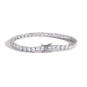 4Mm * 4mm Tennis <b>Bracelet</b>, <b>Copper</b> Micro-inlaid Zircon Single-row Chain Hip-hop Couple <b>Bracelet</b>. Tanjing Fashion Lijing Necklace - Product Image 4