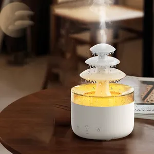 Desktop Regenwolk Luchtbevochtiger 7-kleuren Nachtlampje Led Mini Luchtbevochtiger Regengeluid Etherische Olie Aroma Diffuser Voor Tuin