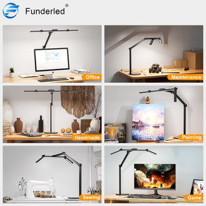Led Desktop Eye Protection Table <strong>Lamp</strong> Student Bedroom Dormitory Studio Study Work Read Foldable Double Head Desk <strong>Lamp</strong> with Base - Product Image 5