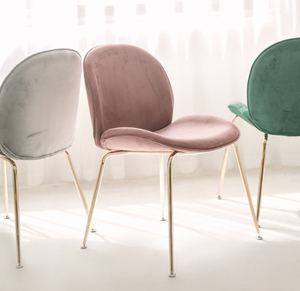 <span class=keywords><strong>Chaise</strong></span> de salle à manger en tissu <span class=keywords><strong>velours</strong></span> moderne nordique Silla De Terciopelo <span class=keywords><strong>chaise</strong></span> coccinelle pour salle à manger salon - Product Image 1