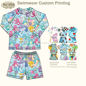 Ensemble de maillots de bain pour garçons à motifs imprimés personnalisés, deux pièces, 95% nylon, 5% élasthanne, shorts de plage pour garçons d'été pour les vacances - Product Image 3