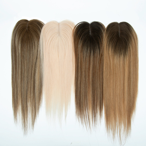 Prêt à expédier : Topper capillaire 3x5 Services Hair, cuticules entièrement alignées, base en soie à raie libre avec trame pour femme - Product Image 5