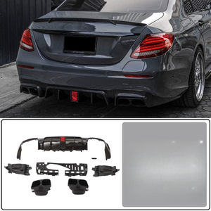 สปอยเลอร์กันชนหลังรถยนต์ สำหรับตกแต่ง Mercedes Benz E-Class E300 E350 E63 AMG ปี 2016-2020 พร้อมแผ่นปิดปลายท่อไอเสีย - Product Image 5