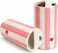 Mug en céramique moderne noir et blanc à rayures verticales avec soucoupe, ensemble de tasses à café et à thé en porcelaine brillante pour la décoration de table