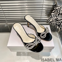 Sandales plates pour femmes avec nœud en paillettes argentées, pantoufles d'été à strass, chaussures décontractées à bout ouvert
