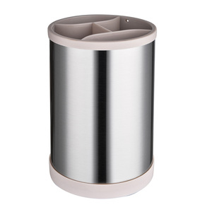 Stainless Steel Kitchen Utensil Storage Cylinder 17cm Rotatable Multi Functional <b>Dish</b> Holder <b>Standing</b> Type - Product Image 4