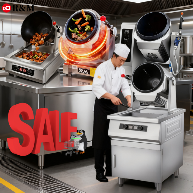 Intelligent Chef Drum Stir-fry Robot Commercial Woks and Stir Fry Pans Non Stick Noodles Stir-fried Rice Cooking Making Machine