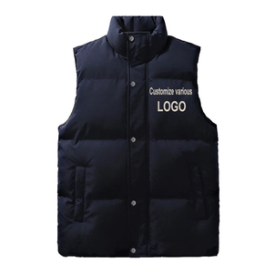 Gilet de haute qualité, taille européenne, logo personnalisé, gilet d'hiver chaud et matelassé, grande taille, sans manches, doudoune pour homme. - Product Image 2