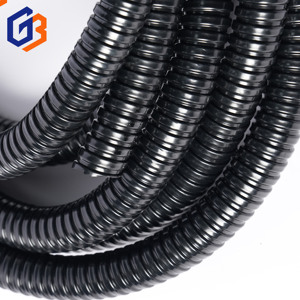 Uotyle Flexible Conduit 5M Corrugated Plastic Tube PP Pond Hose Black Conduit Pipe Non-Split