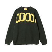 Pull Jacquard Designer pour Homme, Coupe Ample, Col Rond, Tricoté, Motif Graphique de Luxe, Streetwear, Vêtement Basique