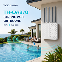 Punto de Acceso Exterior WiFi 6 TODAHIKA TH-AX3000 AX3000 con 5 Antenas de Alta Ganancia de 8dBi, Gigabit PoE y Protección IP67