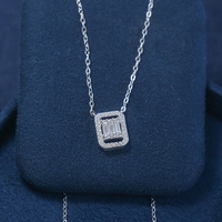 Ensemble boucles d'oreilles et bague tendance en argent sterling 925, design haut de gamme, géométrique carré, zircon étincelant, luxe léger pour femme